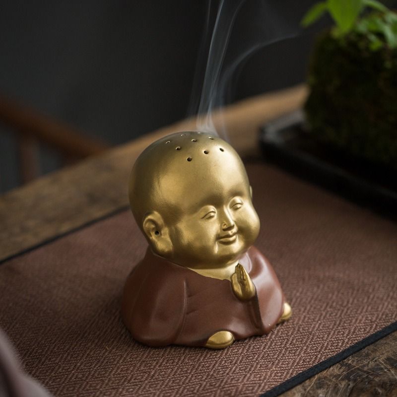 香炉 炉 蚊取り線香 布袋様 僧侶 坊主 炉 香立て 聞香 香道 ヨガ 瞑想