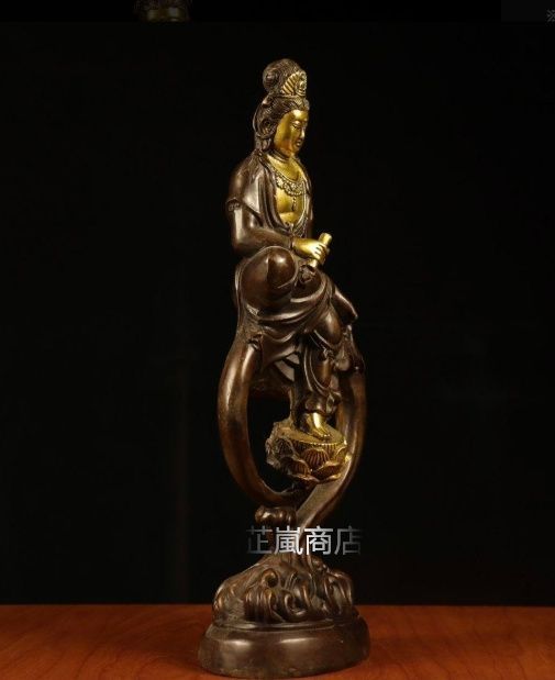 銅器 観音菩薩 書道具 文房具 置物 装飾品 工芸品 美術品 銅器 観音菩薩仏像 書道具 文房具装飾品 工芸品 美術品 自在観音 置物