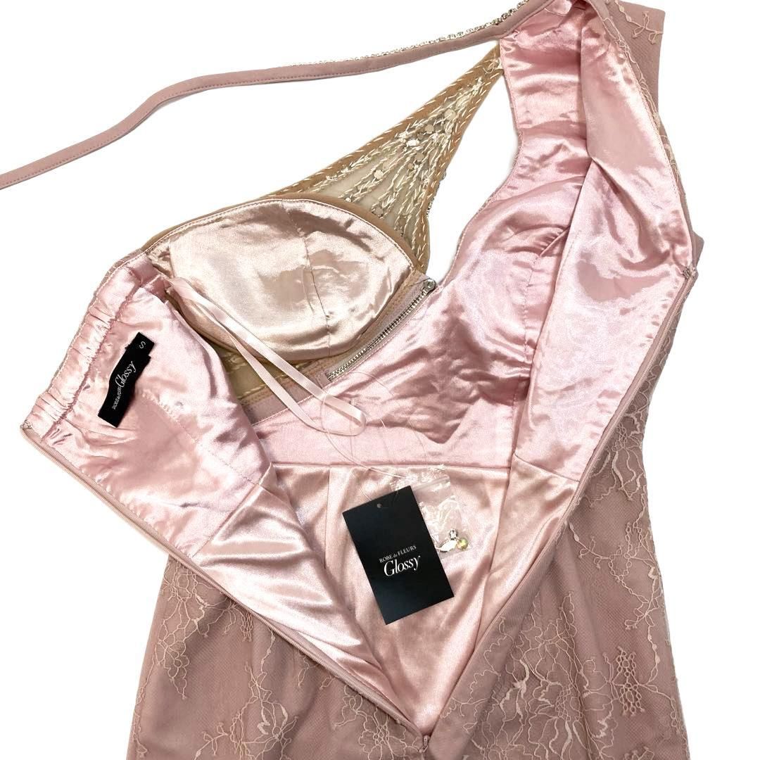 ROBE de FLEURS Glossy アシンメトリービジュージッパードレス ROBE de FLEURS Glossy / ローブドフルールグロッシー】アシンメトリー