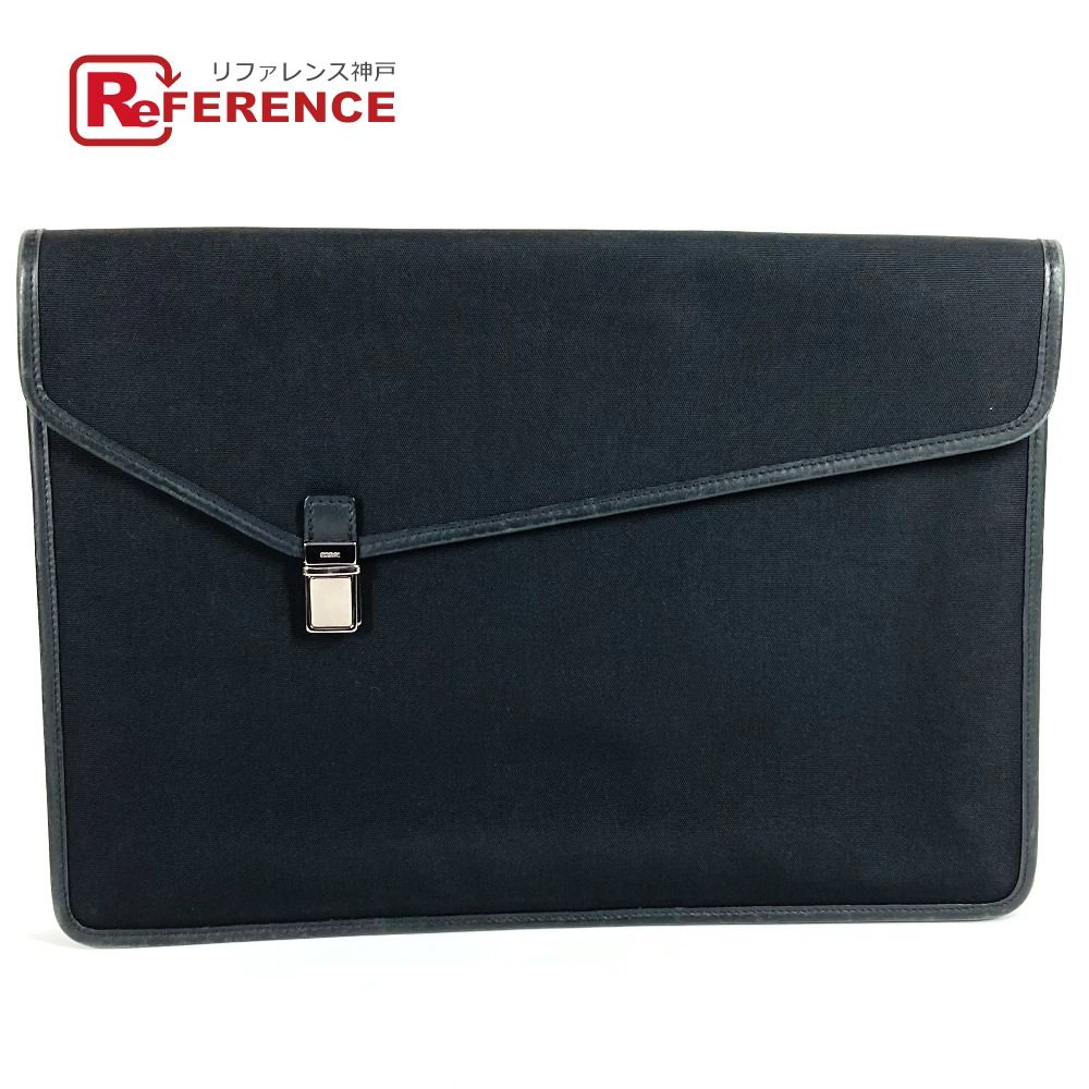 GUCCI グッチ クラッチバッグ ロゴ 108841 ナイロン|レザー ブラック