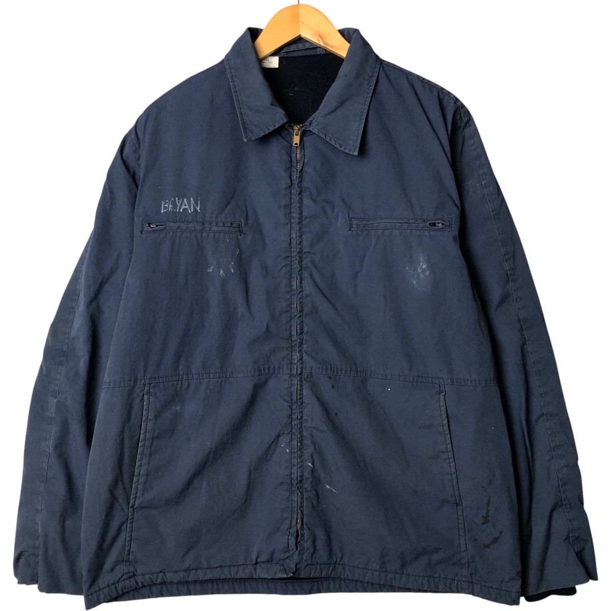 古着 米軍実品 U.S.NAVY サブマリンジャケット ミリタリー ユーティリティジャケット 46L メンズL相当|eaa583800