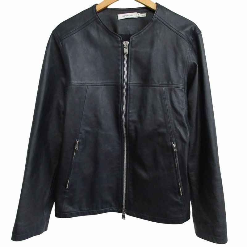 【美品】 nonnative ノーカラーダブルジップレザージャケット 美品】 nonnative ノーカラーダブルジップレザージャケット