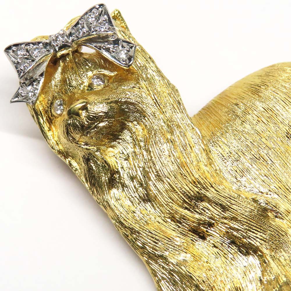 名古屋 JEWELRY ブローチ ペンダントトップ ヨークシャテリア ダイヤ K18 PT イエローゴールド プラチナ 18.3ｇ レディース WWW_SIROKUMA-CORPORATION_COM
