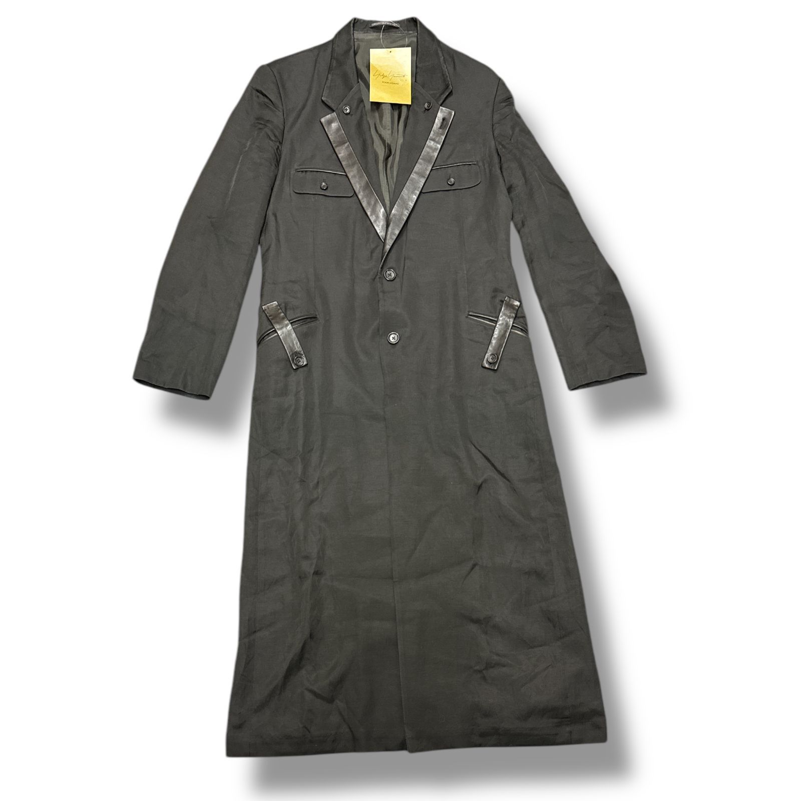 参考上代268400円 Yohji Yamamoto POUR HOMME 24AW LEATHER COLLAR 