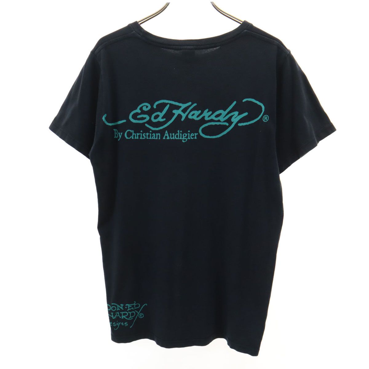 EdHardy エドハーディー USA製 馬 プリント 半袖 Tシャツ S ブラック 