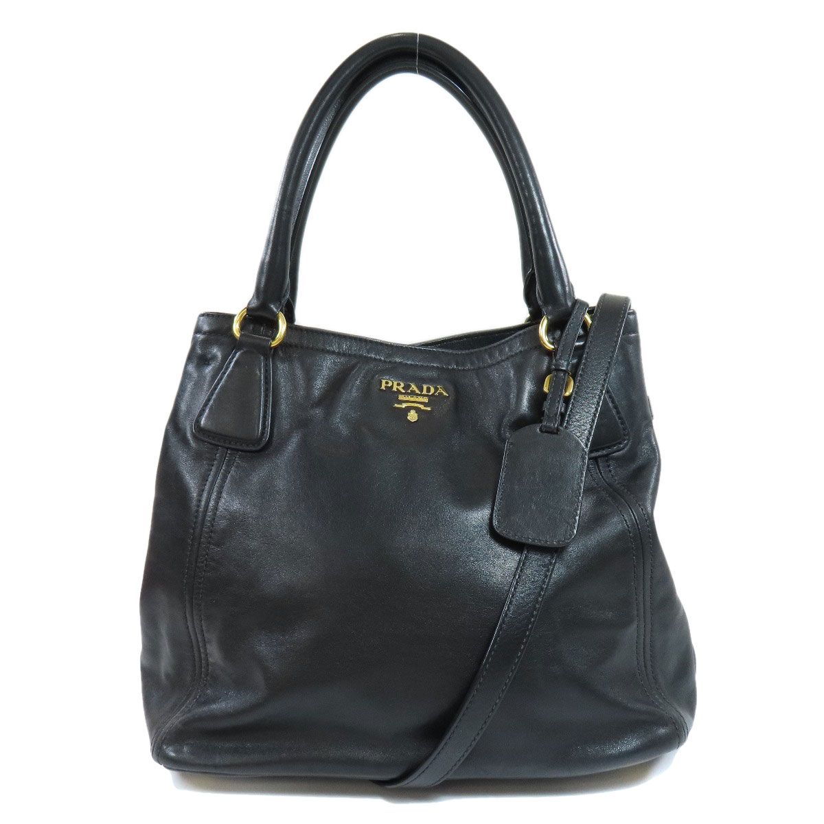 PRADA プラダ BN2534 2WAY ロゴプレート トートバッグ カーフ 