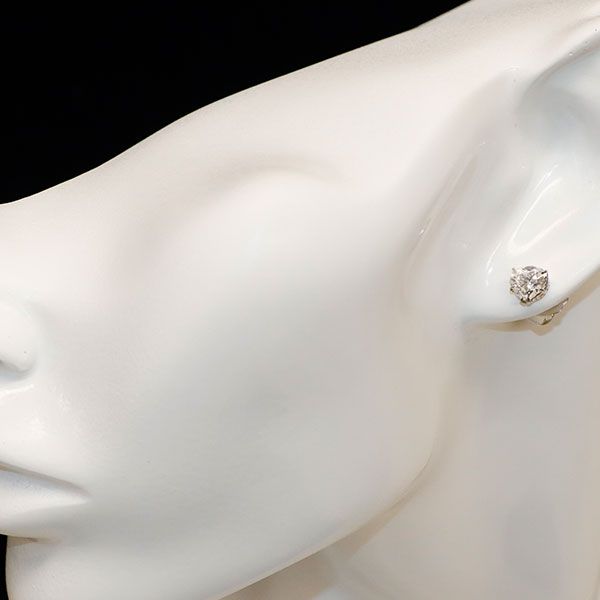 k18wg ハート　ダイヤ　ピアス TOBExx | K18WG, ハート形 ピアス ハートシェイプ 天然