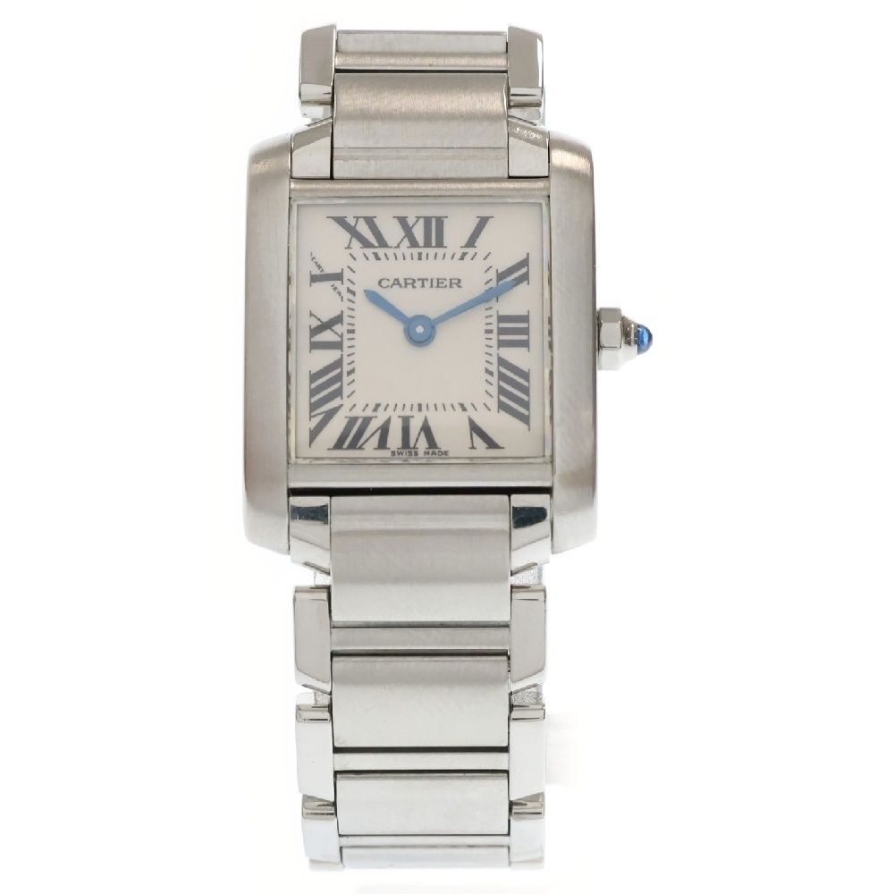 Cartier カルティエ タンク フランセーズ ホワイト文字盤 SS レディース シルバー W51008Q3