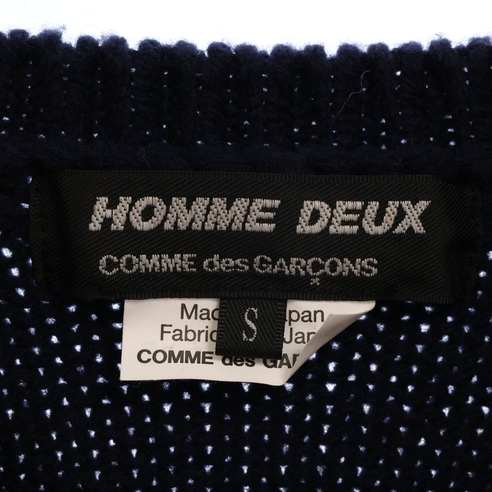 COMME des GARCONS HOMME DEUX コムデギャルソン オムドゥ 編み込みデザイン ウール ケーブル 長袖ニットセーター ネイビー DJ-N509 COMME des GARCONS HOMME DEUX (コムデギャルソン オムドゥ) 編み込み