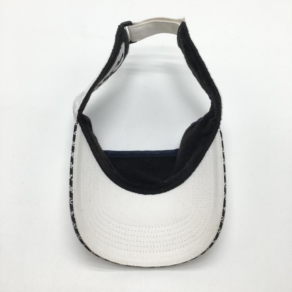 ディセンバーメイ サンバイザー 白×ネイビー 立体ロゴ ゴルフウェア