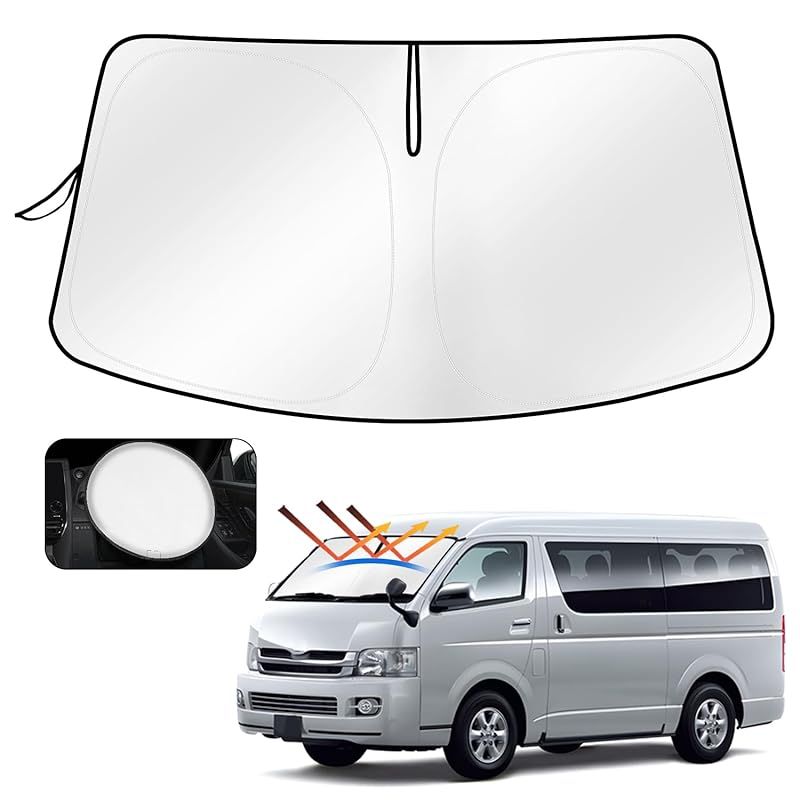 Cartist トヨタ ハイエース 200系 フロントサンシェード HIACE H200 標準ボディ H16.8～ フロントガラス シェードカーテン マルチサンシェード 遮光 日よけ 車種専用 UVカット 車中泊 カスタムパーツ