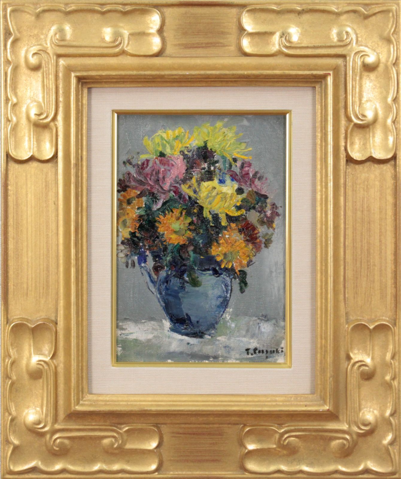 鈴木 伝『花』油彩画【真作保証】 絵画 鈴木 伝『花』油彩画【真作保証】 絵画 - メルカリ