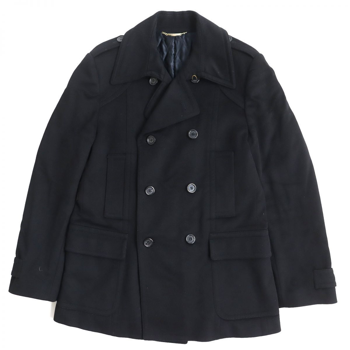 D&G ブラック ウール ピーコート TOM FORD (トムフォード) MELTON PEACOAT (メルトン Pコート
