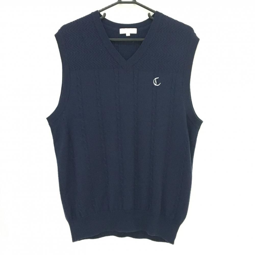 Callaway ネイビー 3L ベスト キャロウェイ ニットベスト ネイビー ロゴ白 ウール混 メンズ 3L