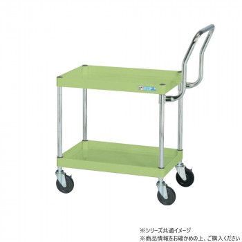 サカエ CSパールワゴン中量 ハイタイプ取手 グリーン CSP-7562HTSE
