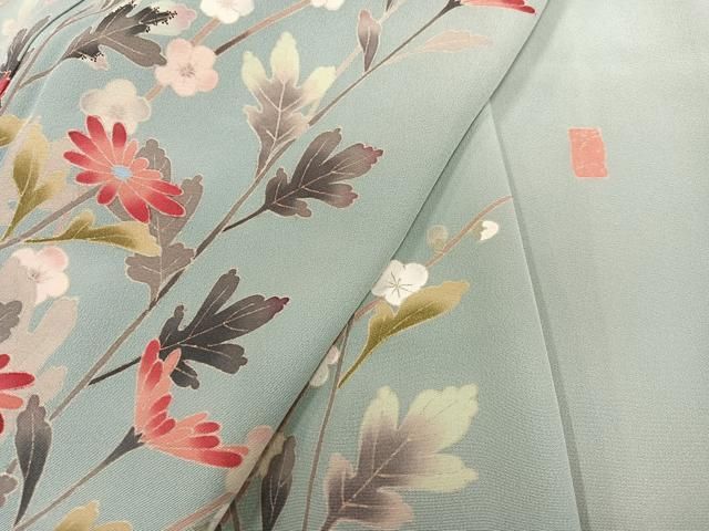 平和屋着物○本加賀友禅作家 和泉衛知 訪問着 枝花文 暈し染め 正絹