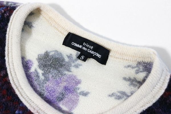 tricot COMME des GARCONS 17AW 花柄Vネックニット トリコ コムデギャルソン トリコスペシャルtricot COMME des GARCONS