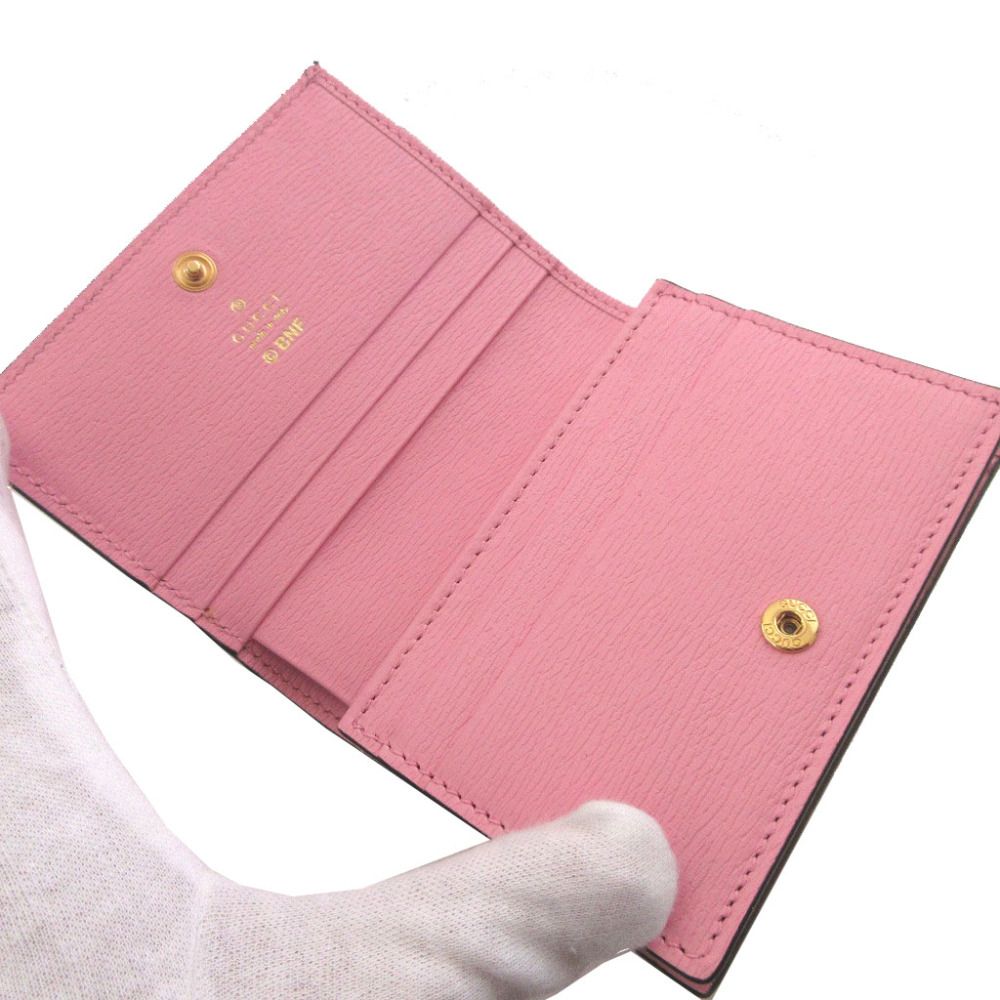 未使用 GUCCI 二つ折り財布 ピンク コンパクト ばなにゃシリーズ