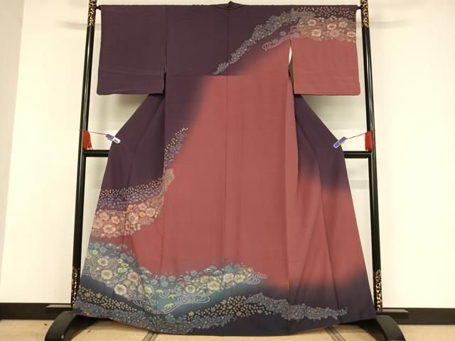 平和屋着物●訪問着　絞り　辻が花　暈し染め　金彩　正絹　逸品　AAAW4173np 平和屋着物○訪問着 絞り 辻が花 暈し染め 金彩 正絹 逸品 AAAW4173np