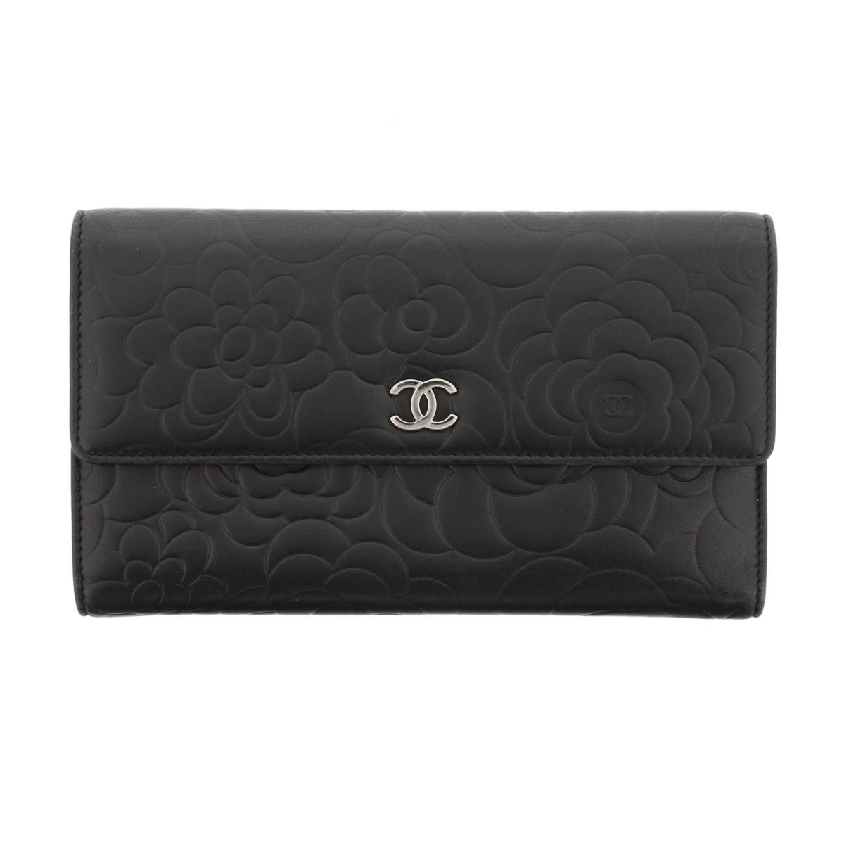 CHANEL （シャネル） カメリア ロング ウォレット 三つ折り長財布 財布