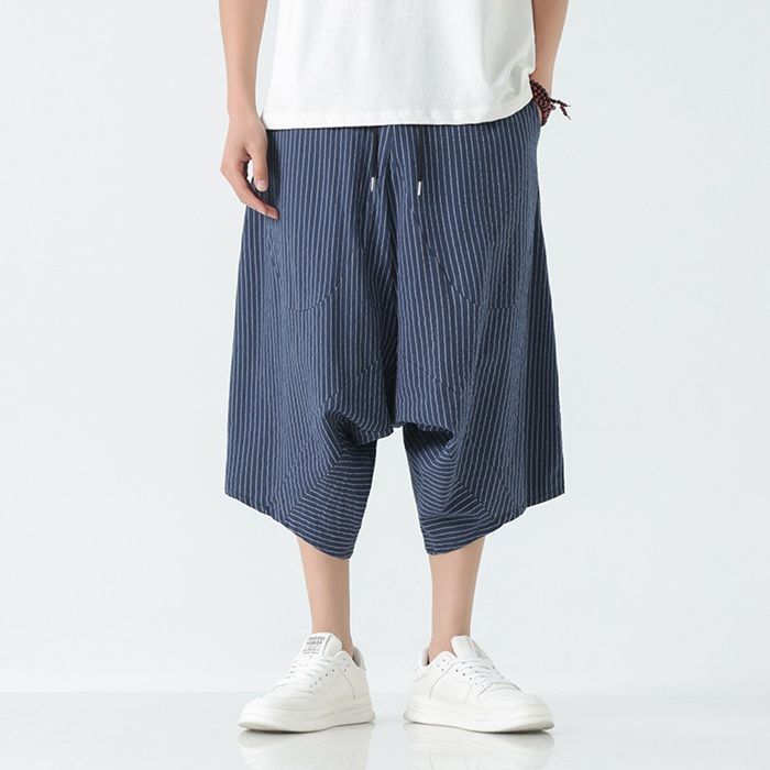 サルエルパンツ ワイドパンツ メンズ ガウチョパンツ 七分丈 ハーフパンツ 膝下 ボトムス ウエストゴム シンプル カジュアル 夏服 おしゃれ 新作 薄手 動きやすい メンズファッション lE8e418