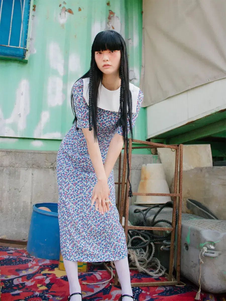 SINOON シヌーン Delphinium Dress フラワー セーラー ワンピース