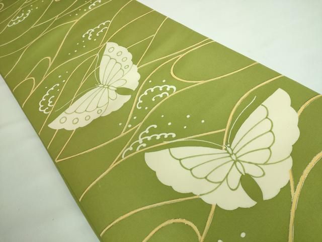 平和屋本店□希少 だらり帯 芸姑 舞妓 立波舞蝶文 金彩 逸品