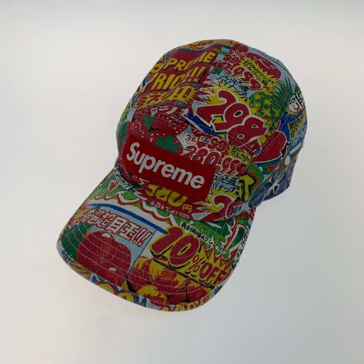 ●●Supreme シュプリーム 帽子 レッド オファーキャンプキャップ チラシ柄 レッド
