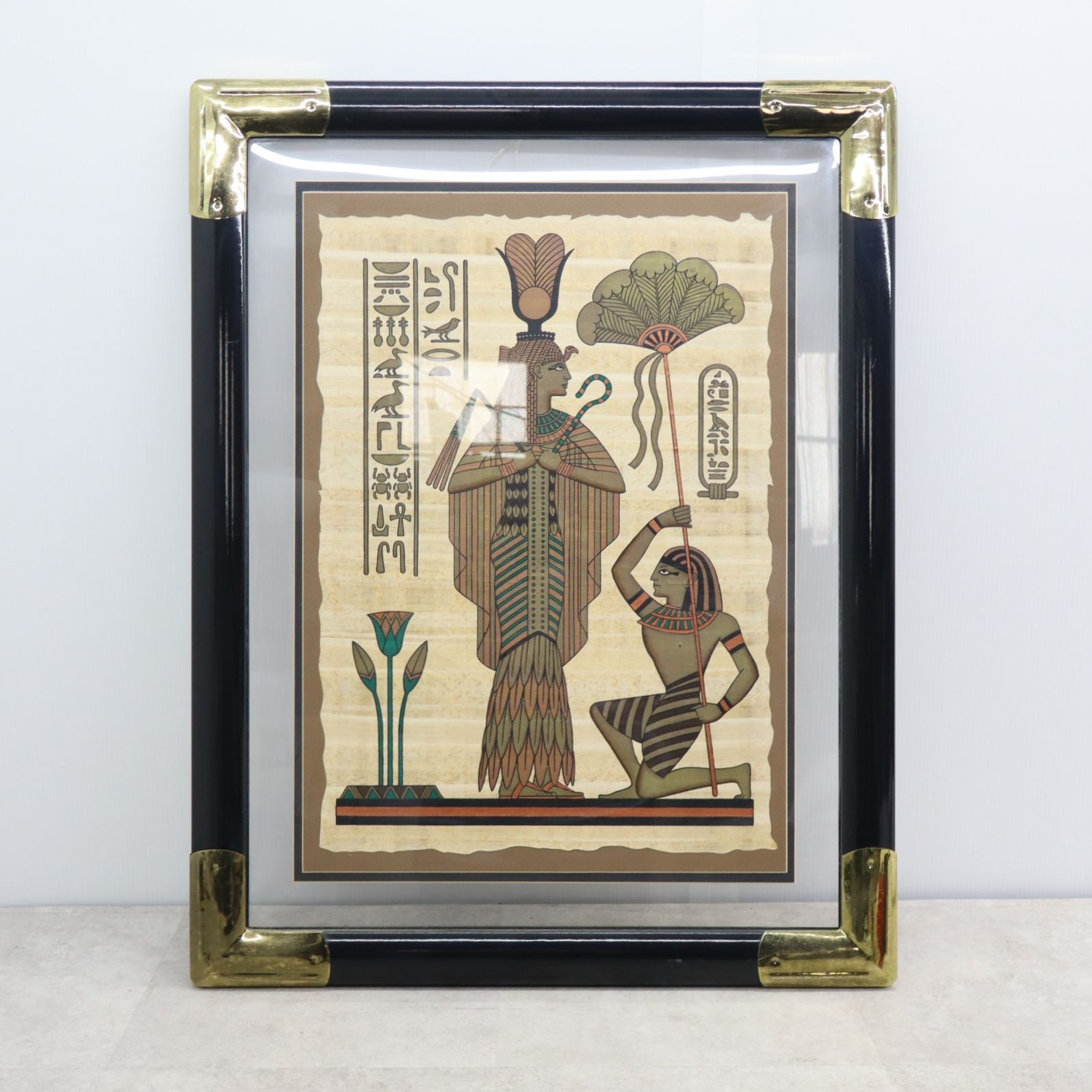 ▽ 幅60㎝×高さ77.5㎝｜パピルス絵画｜ エジプト お土産 古代
