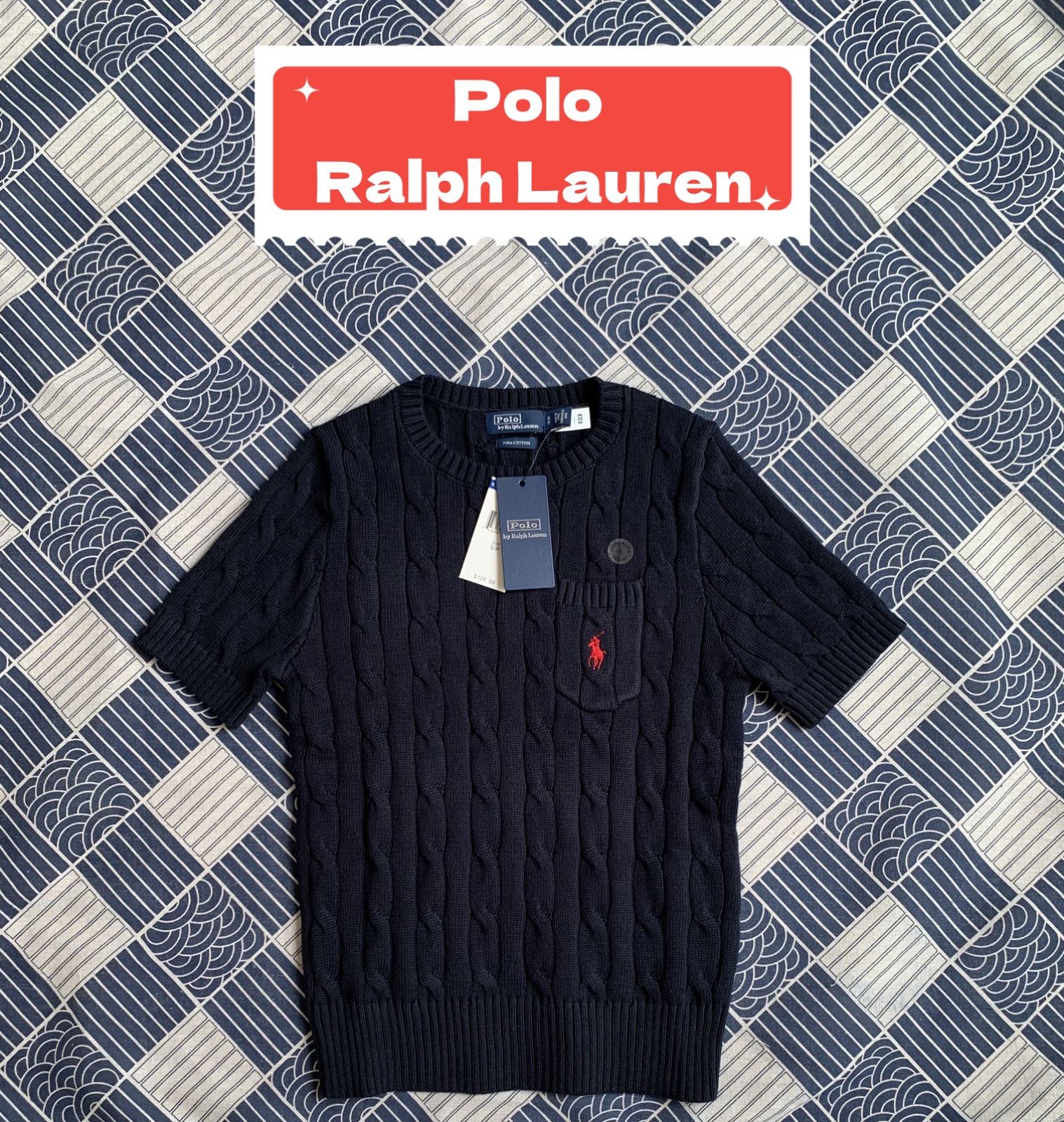 Polo Ralph Lauren半袖ニットセーター   QRコード付き