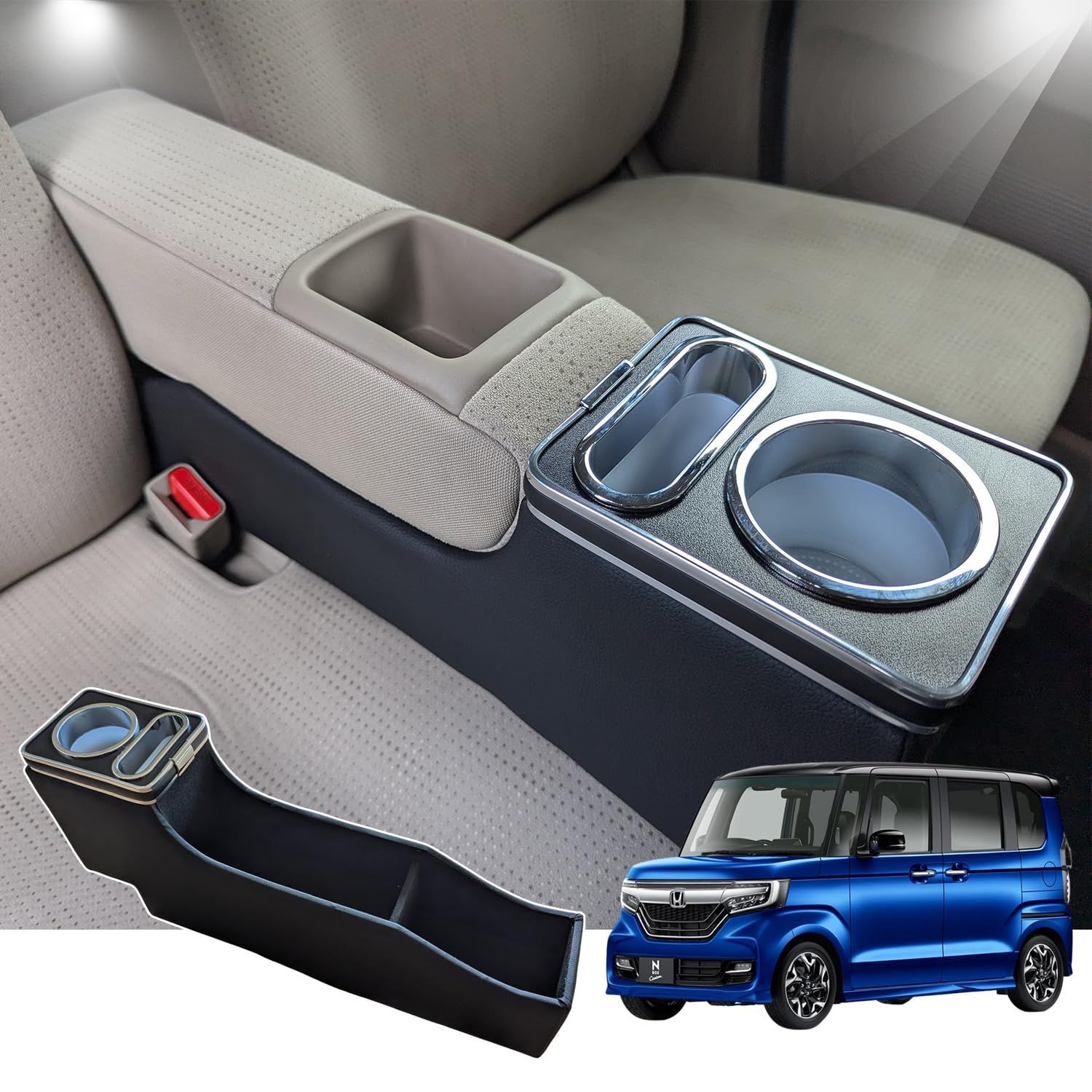Buy it N-BOX JF5 JF6 コンソールボックス - N-BOXカスタム JF3 JF4 JF5 JF6対応 車種 設計 ドリンクホルダー 携帯ホルダー付き- 車内収納 ノーマルタイプ