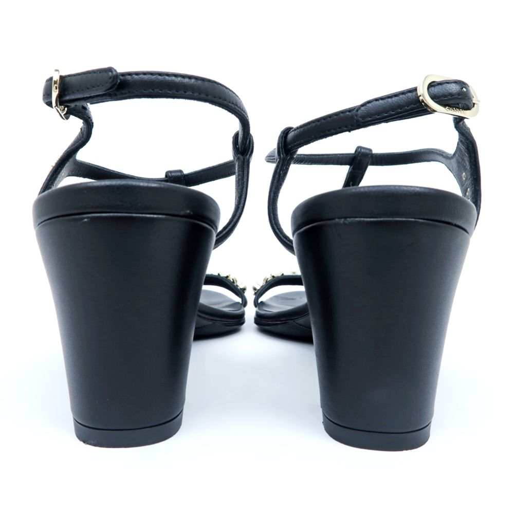 名東】シャネル ストラップサンダル G36122 ブラック 37 1/2C