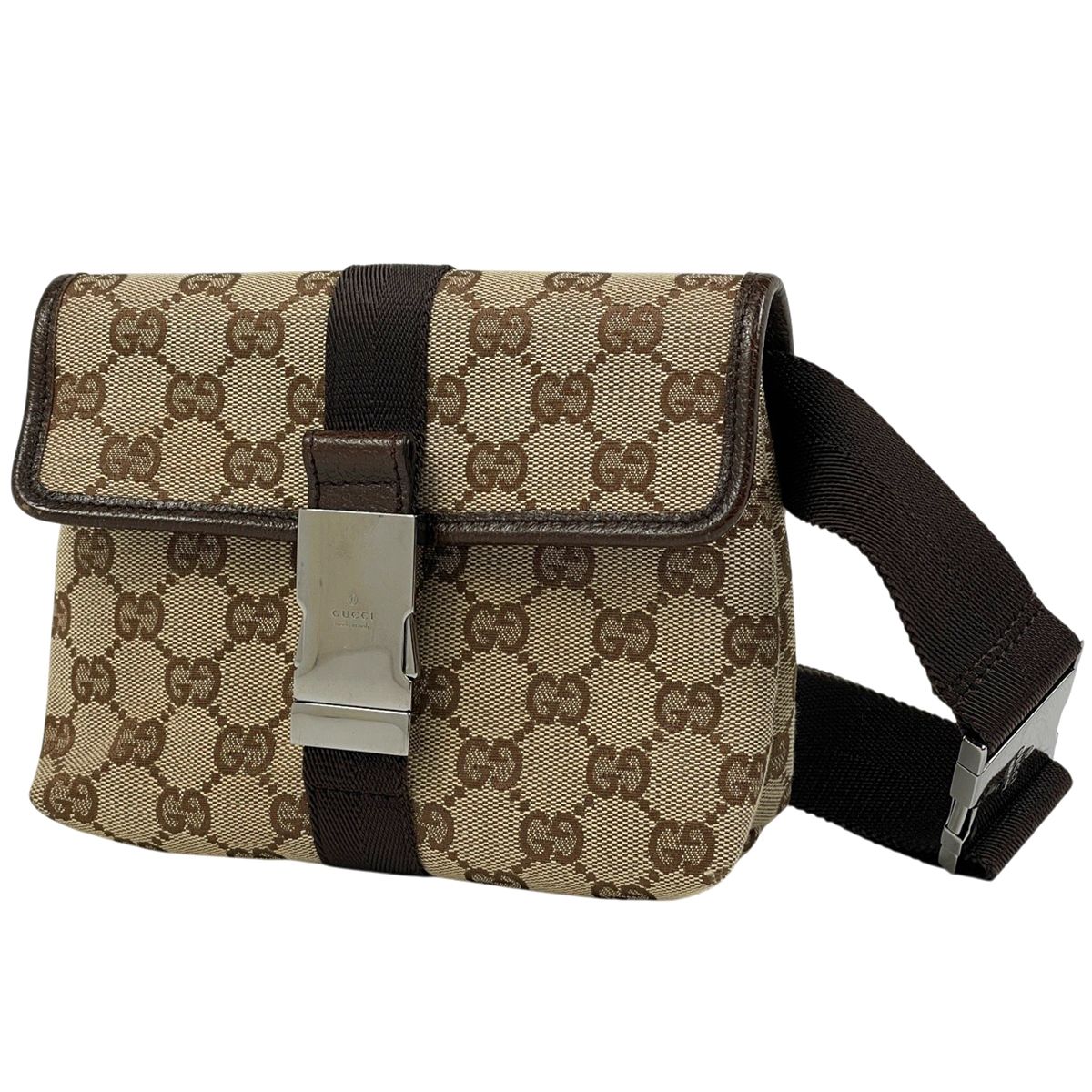 グッチ GUCCI GG柄 ウエストバッグ ヒップバッグ ボディバッグ キャンバス ブラウン 131236 レディース