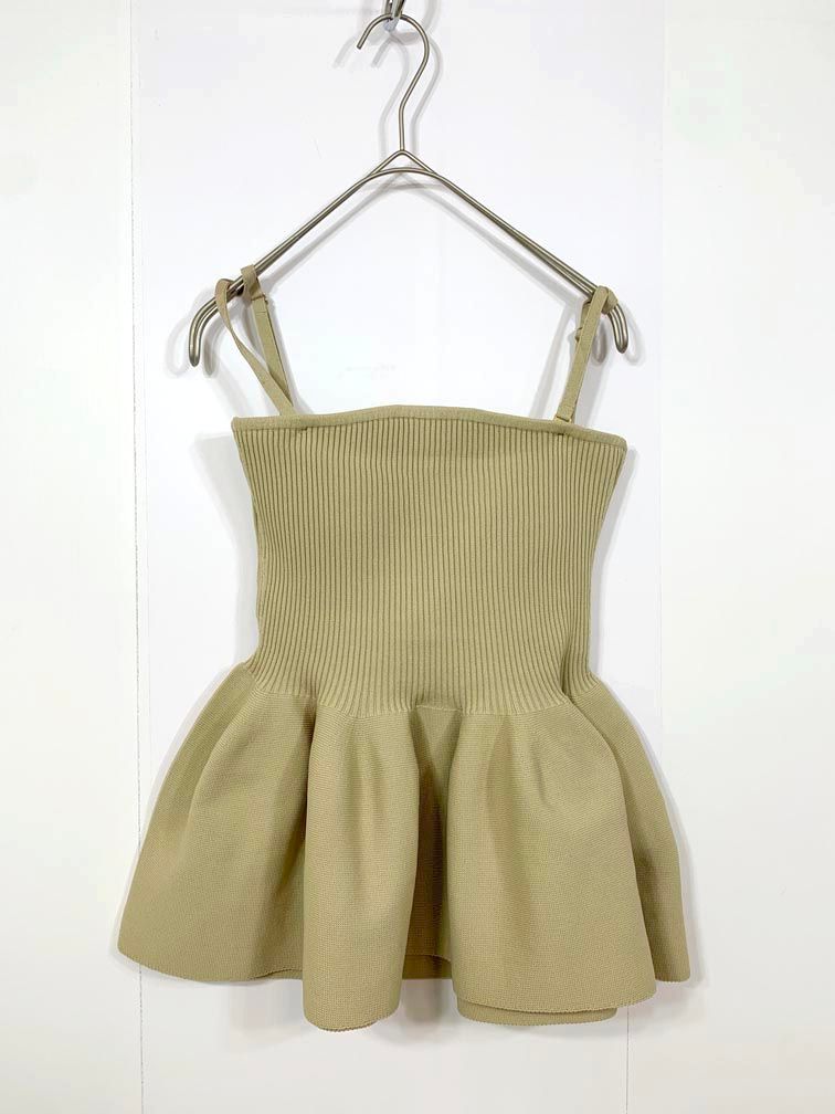 anuans アニュアンス 1523311242-0 定価15400円 ホールガーメントペプラムニット キャミソール sizeF|ベージュ ◎レディース