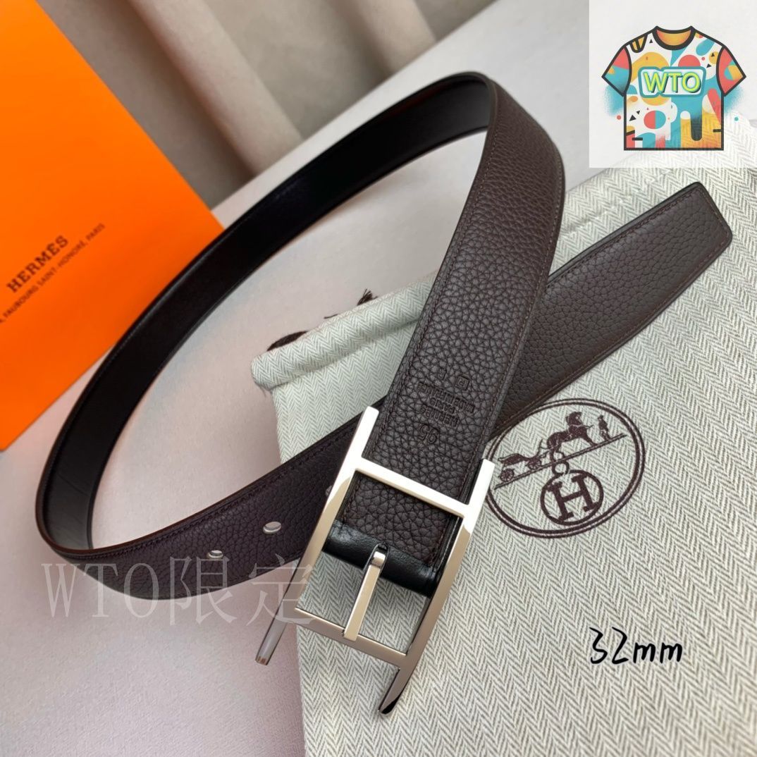 今日WTO】Herm?s エルメス ニードルバックル レザーベルト-NO20