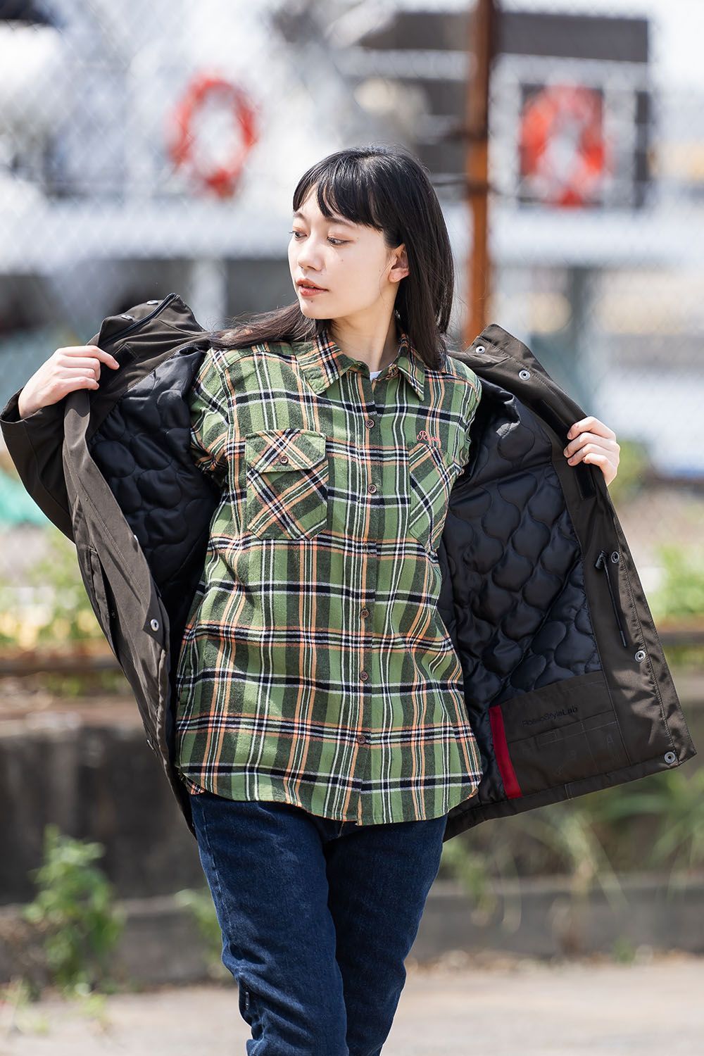 ★特価 ロッソ ROJ-118 Lサイズ ノーカラーシャツ ちょいゆるシルエット ☆特価 ロッソ ROJ-118 Lサイズ ノーカラーシャツ ちょいゆる