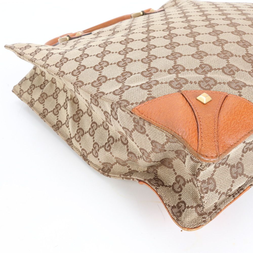 GUCCI グッチ GGキャンバス ビジネスバッグ キャンバス×レザー 茶 A4