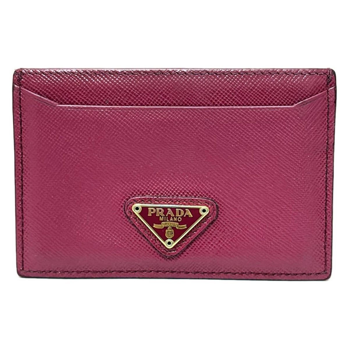 美品 プラダ マネークリップ サフィアーノレザー 三つ折り カードケース