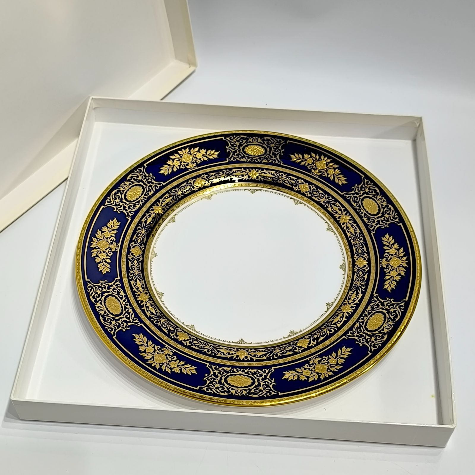 希少！ ミントン 27cm ディナープレート アーガイル コバルトブルー