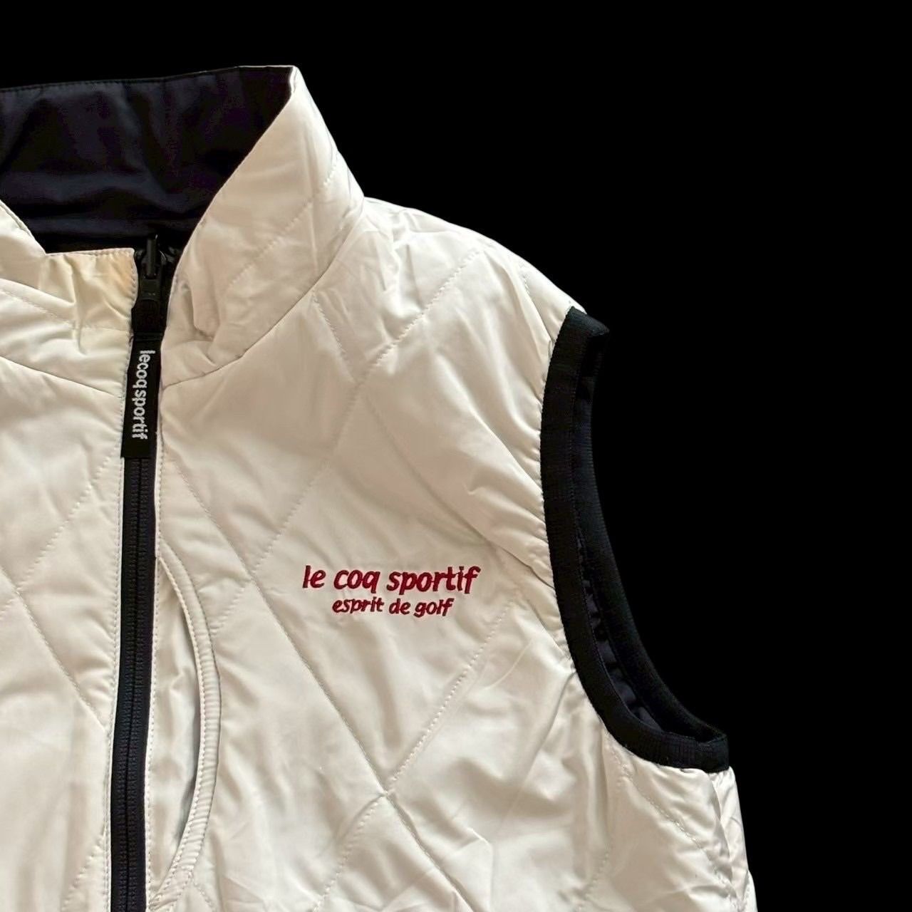 le coq Sportif ルコックゴルフ リバーシブルダウンベスト 黒 ゴルフ
