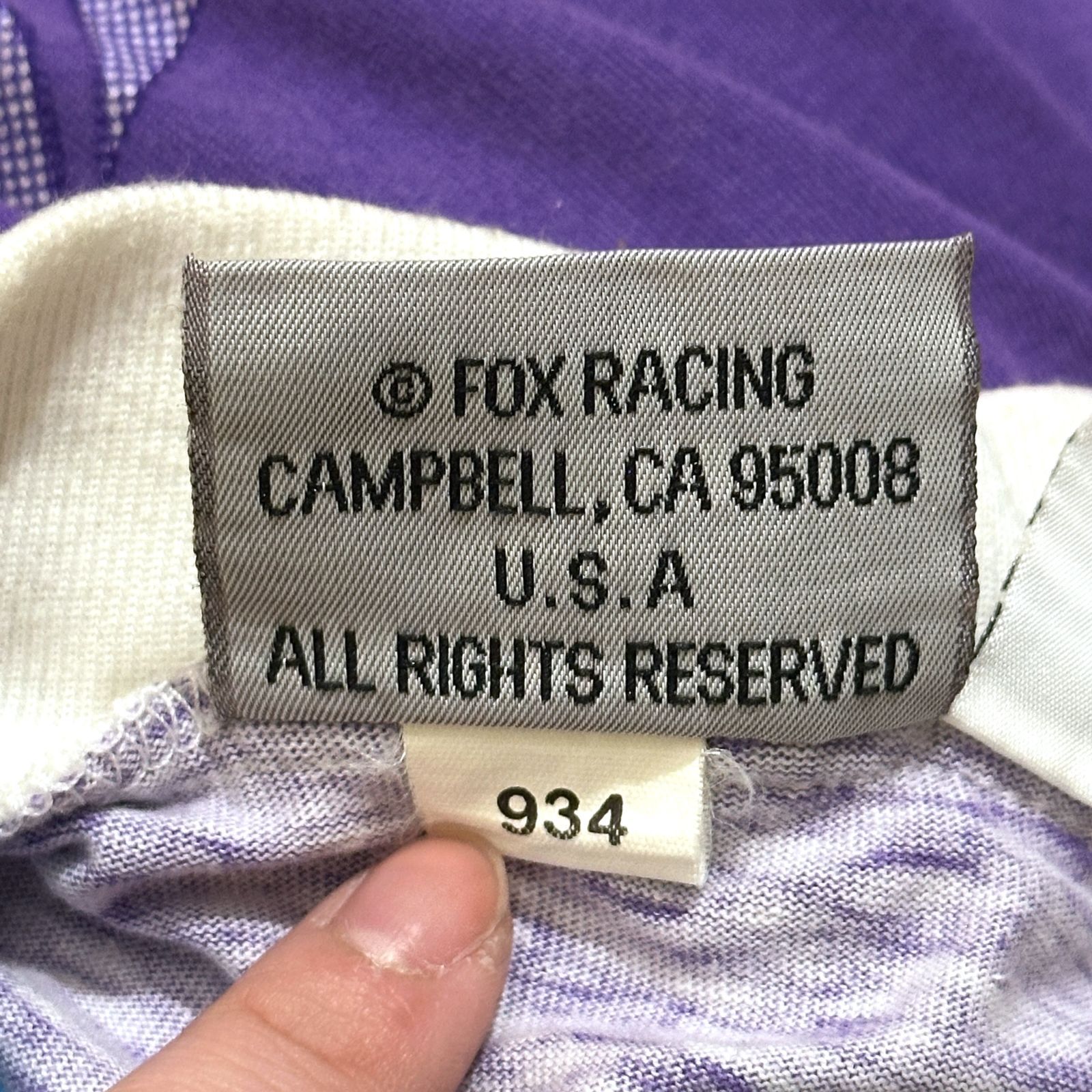  90 s FOX Racing モトクロス Tシャツ 紫 Lサイズ HR 0277 Tシャツ バイクウェア 装備