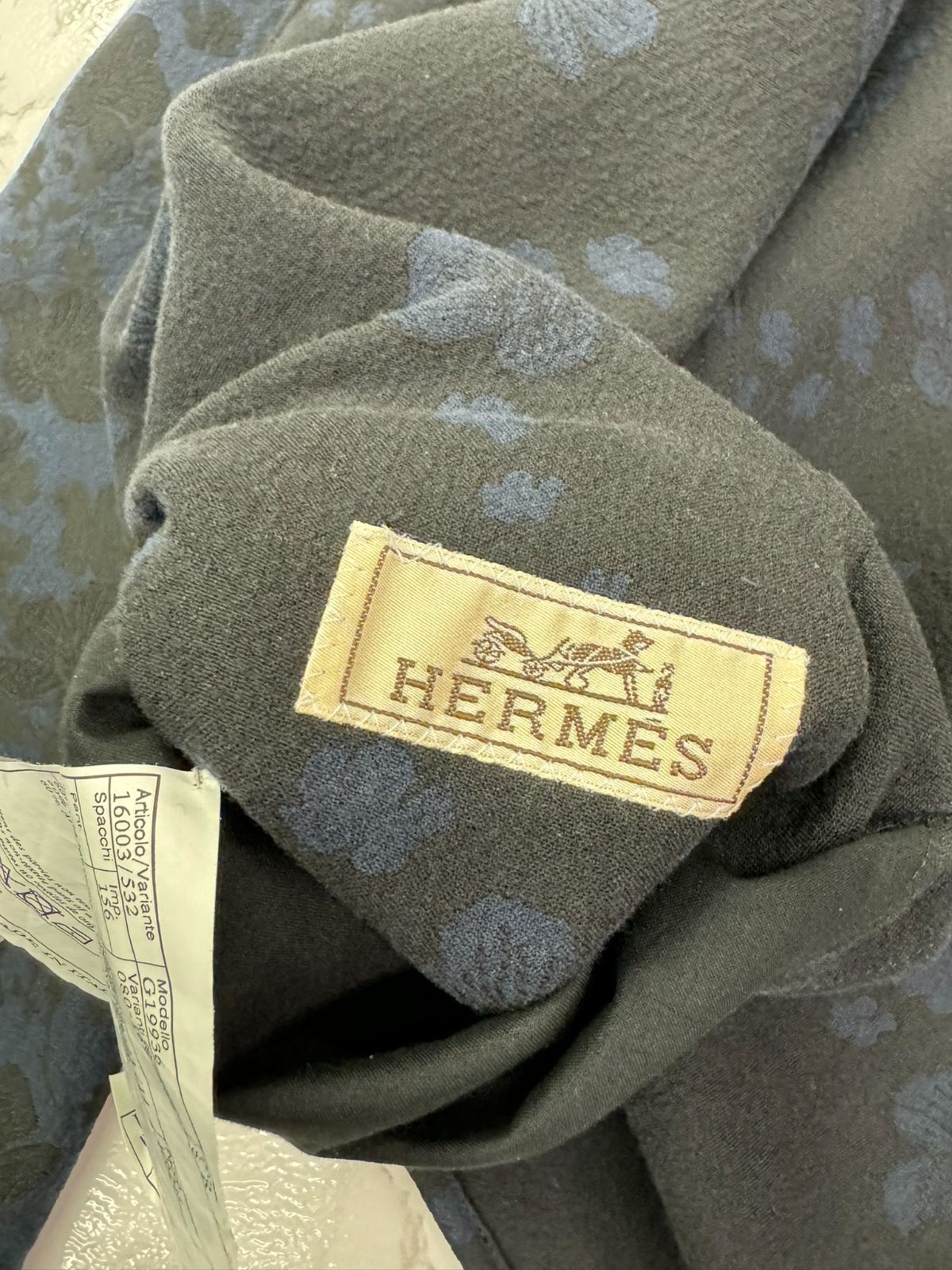 国内正規品 HERMES エルメス コットン 総柄 刺繍 テーラード