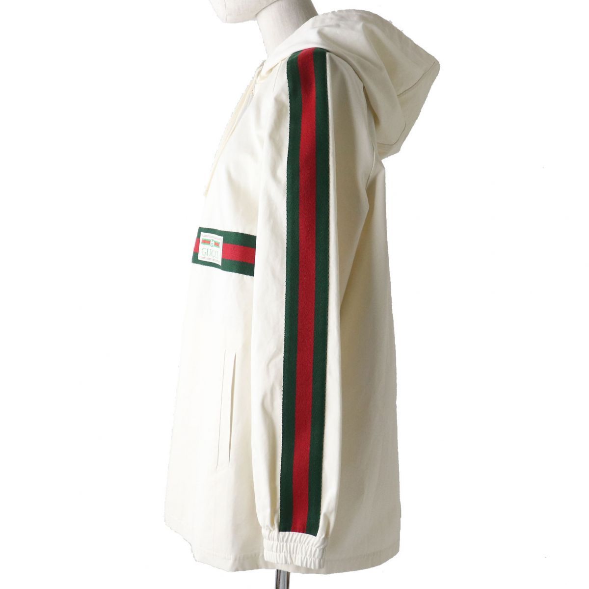 美品◇正規品 GUCCI グッチ 20SS 605613 ウェブラインラベル フード付 ZIP UP コットン ジャケット オフホワイト 白系  レディース M 伊製 - メルカリ