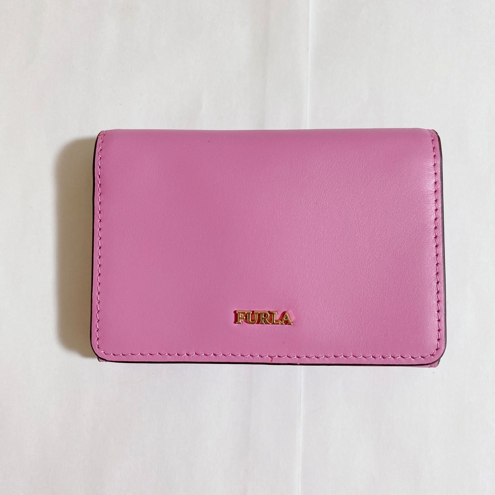 FURLA 【フルラ】 カードケース 名刺入れ レザー ピンク 美品 箱付き