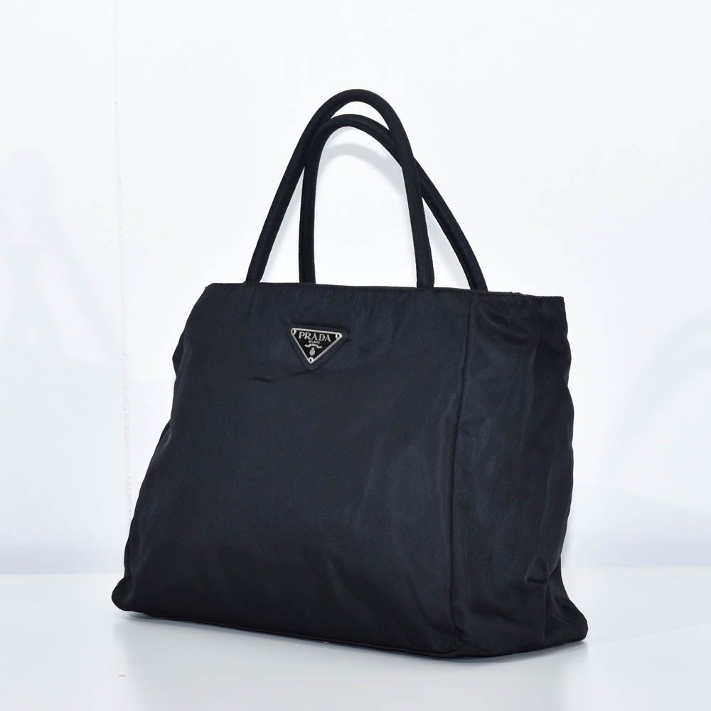 【PRADA 】　三角プレート　ナイロン トートバッグ 極上美品 PRADA プラダ ナイロン トートバッグゴールド三角