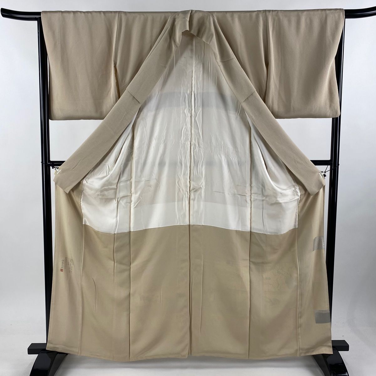 色留袖 身丈150cm 裄丈61.5cm S 袷 松尾光琳 百寿 落款あり 人物 文字紋 銀糸 銀彩 灰色 正絹 美品 秀品 一つ紋 中古 色留袖 身丈161.5cm 裄丈65.5cm M 袷 松尾光琳 落款 桜屏風図 鹿 金銀