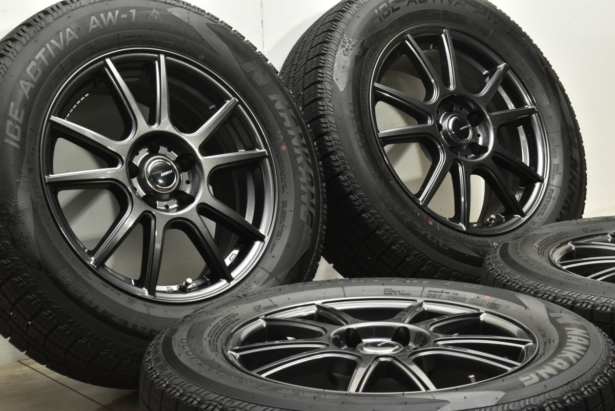 製バリ溝 EMBERY 17in 7J 38 PCD114.3 ナンカン アイスアクティバ AW-1 225 65R17 レクサス 10系 NX ハリアー RAV4