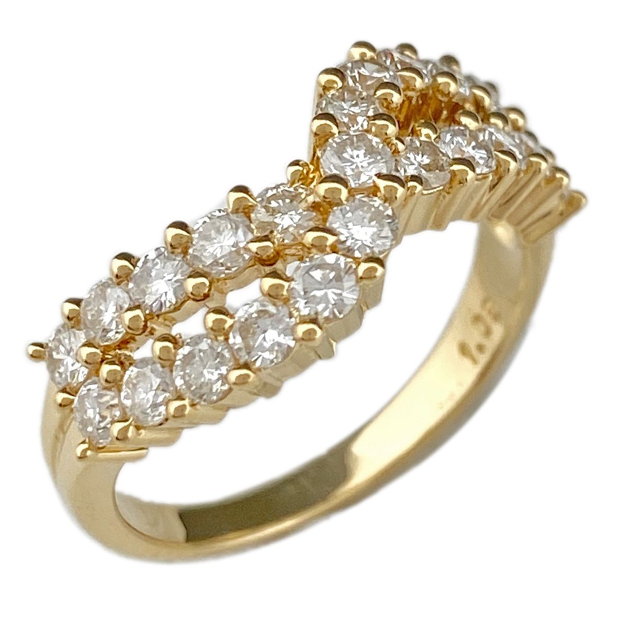 タサキ TASAKI メレダイヤ デザインリング K18 イエローゴールド 指輪