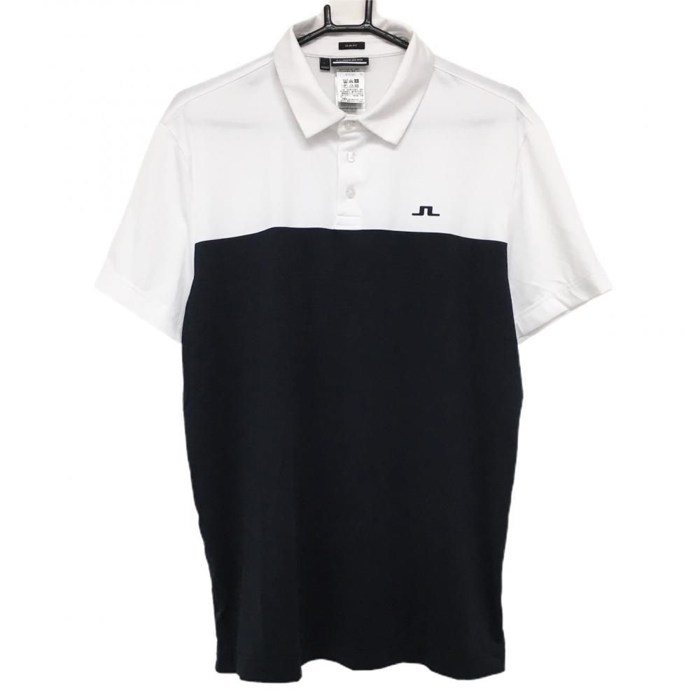 J.LINDEBERG/ゴルフ ポロシャツ【ホワイト/ブラック/XL】新品 J.LINDEBERG/ゴルフ ポロシャツ【ホワイト/ブラック/XL】新品！