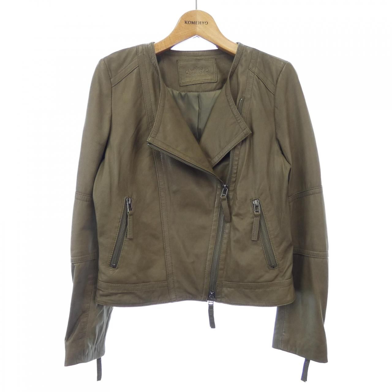 グレースコンチネンタル ウールボア衿レザージャケット 【公式通販